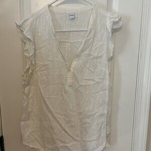 White flutter sleeve top